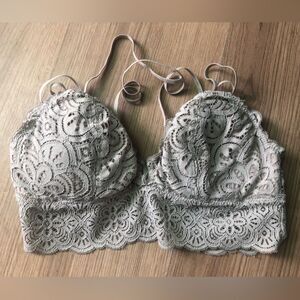 ✨ Aerie | Lace Silver Crossed Back Bralette
